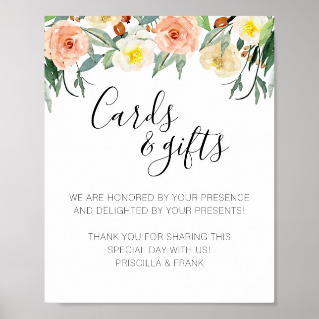 Korallenkarte und Geschenke für Hochzeiten Poster (Vorne)