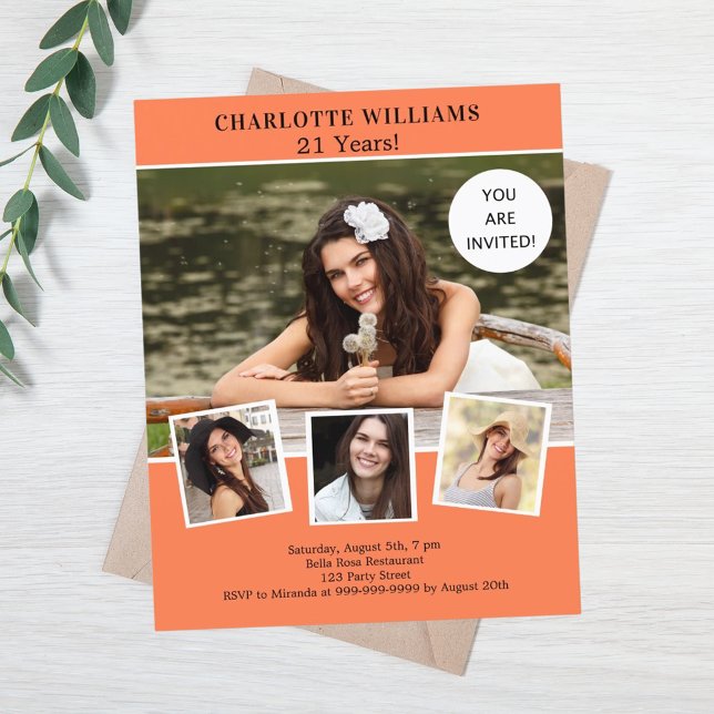 Korallenkollektion Foto Geburtstagseinladung (Von Creator hochgeladen)