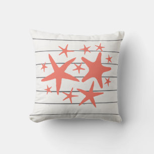 Korallenkoralle Starfish Shiplap Strandkissen Kissen