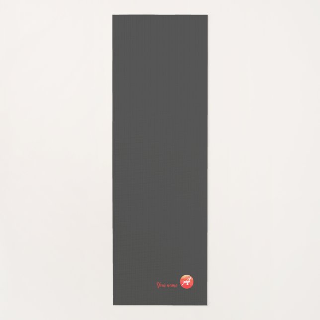 Korallenkreisname Initial A Wavy Grau Yoga Mat Yogamatte (Vorderseite)