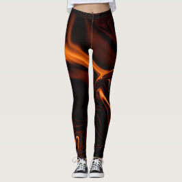 Korallenkurven oder Wellen über dunklem Hintergrun Leggings