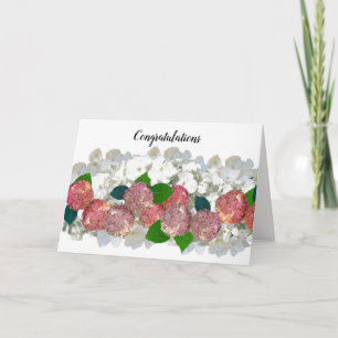 Korallenlachs und Weiße Blume Gratulationskarte Karte