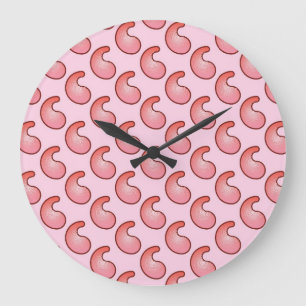 Korallenmuster und rosa Paisley Große Wanduhr