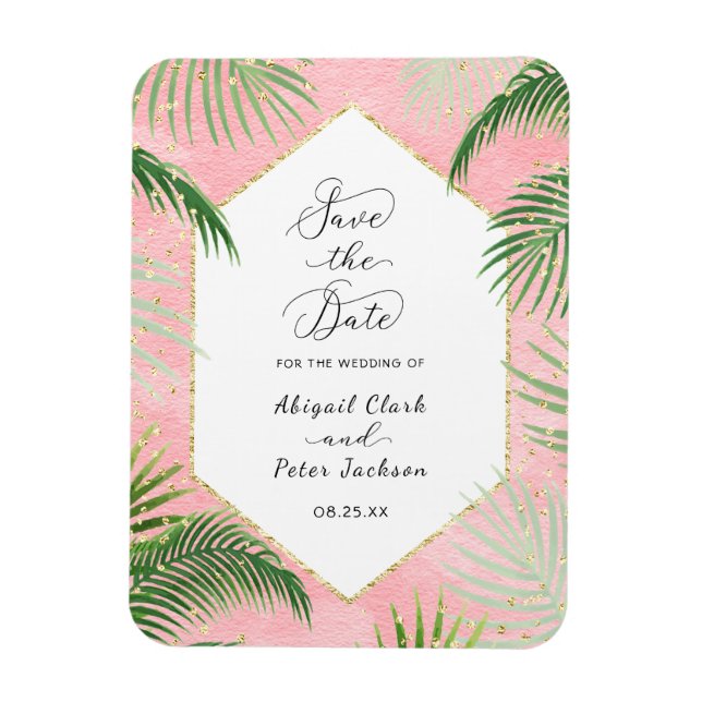 Korallenpalmen Tropische Botanische Hochzeit Siche Magnet (Vertikal)