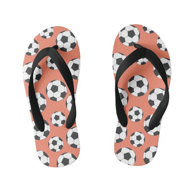 Korallenpfirsichfußball Flip Flops (Fußbett)
