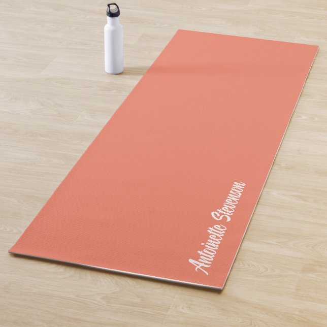 Korallenpfirsichstelefonie Yogamatte (Beispiel)