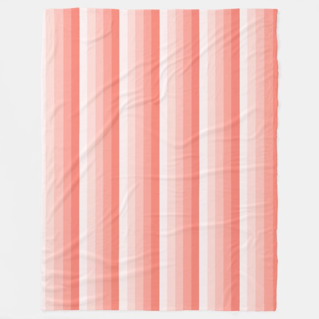Korallenpfirsichstreifen Fleecedecke (Vorderseite)