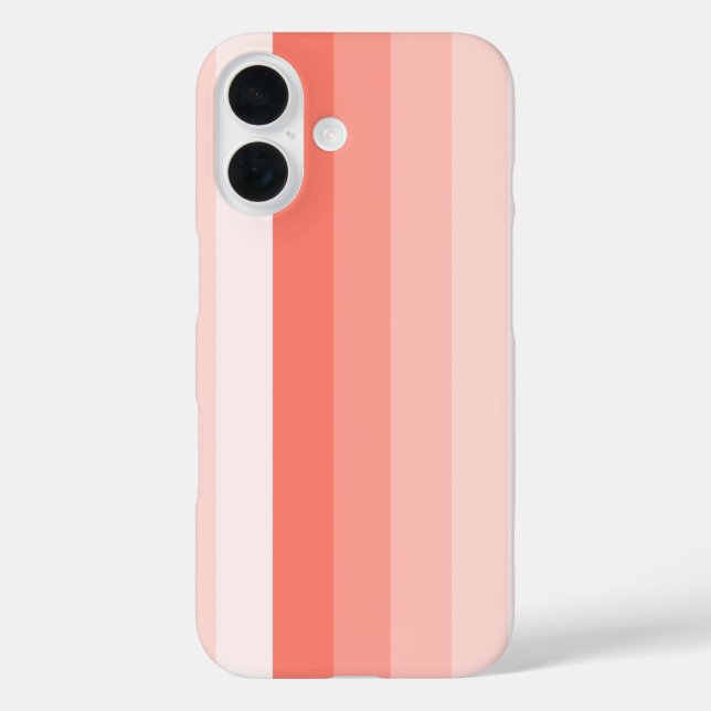 Korallenpfirsichstreifen iPhone 16 Hülle (Rückseite)