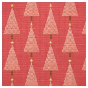 Korallenpolka dot moderner Weihnachtsbaum Stoff