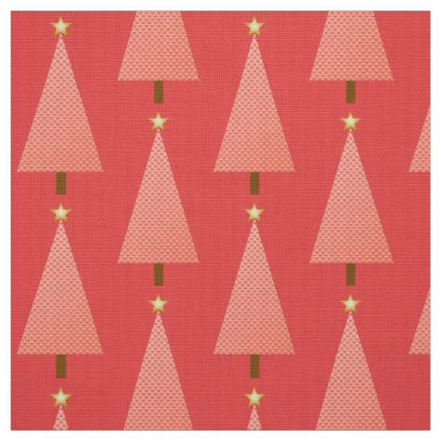Korallenpolka dot moderner Weihnachtsbaum Stoff (Muster)