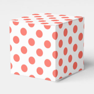 Korallenpolka-Punkte auf weiß Geschenkschachtel