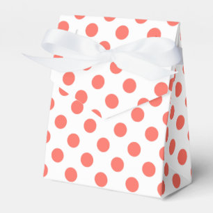 Korallenpolka-Punkte auf weiß Geschenkschachtel