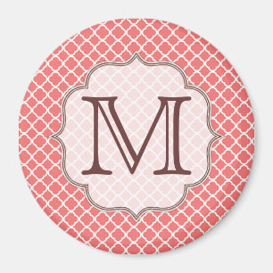 Korallenquaterfolie Latti Monogram Initial Magnet