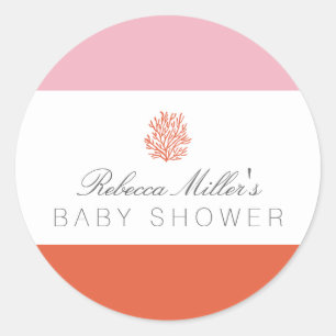 Korallenriff-Babyparty Runder Aufkleber