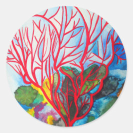 Korallenriff Great Barrier Reef Kunst Runder Aufkleber