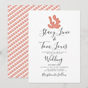 Korallenriff Hand gezogen tropischen Strand Einladung