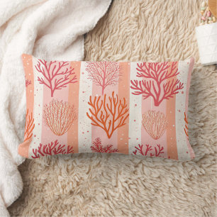 Korallenriff Kissendecke Orange & Pink Coral Lendenkissen