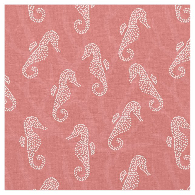 Korallenriff-KüstenSeepferd-Rosa Stoff (Nahaufnahme)