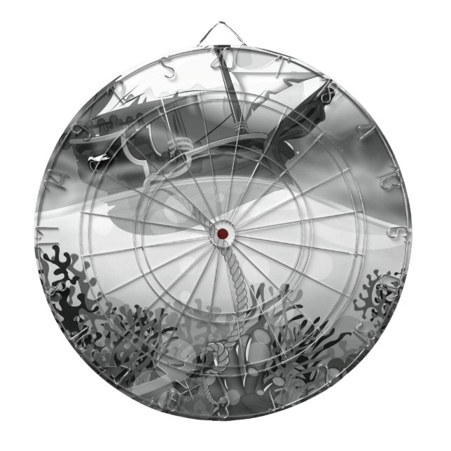 Korallenriff schwarz-weiß dartscheibe (vorne)