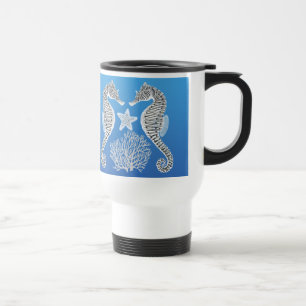 Korallenriff-Seepferdestarfish-Reise-Tasse Reisebecher
