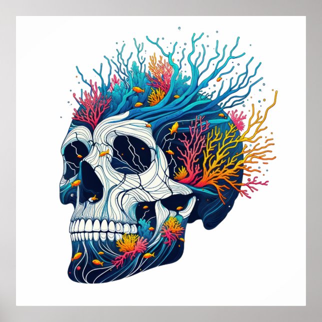 Korallenriff Skull Poster (Vorne)