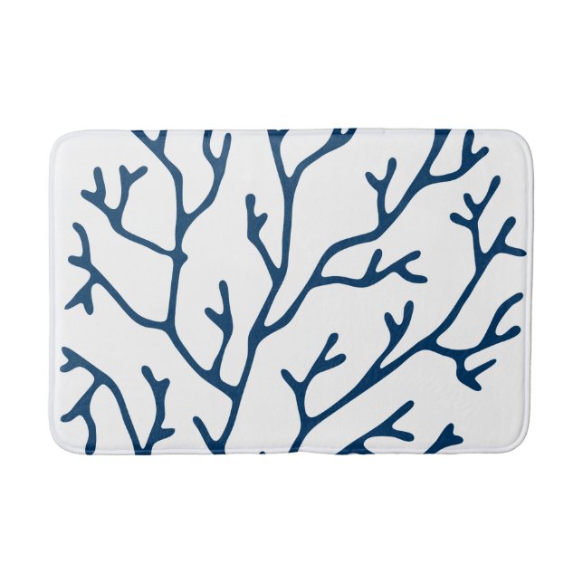 Korallenriff-Thema-stilvolles aquamarines blaues Badematte (Vorderseite)