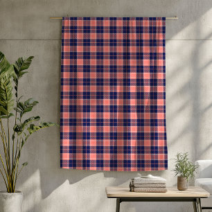 Korallenriff und klassischer Tartan für die Marine Fleecedecke