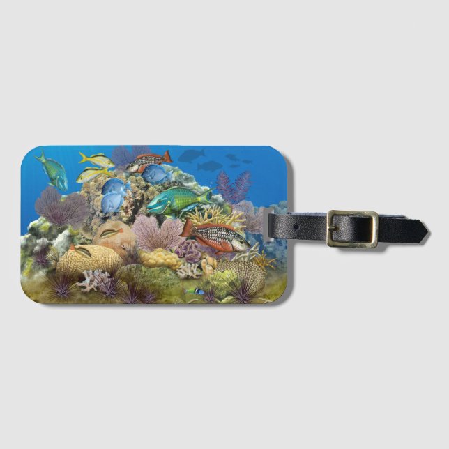 Korallenriff-und Riff-Fisch-Gepäckanhänger Gepäckanhänger (Vorderseite (Horizontal))