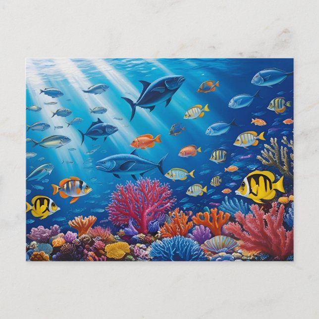 Korallenriff und tropische Fischbestände Postkarte (Vorderseite)