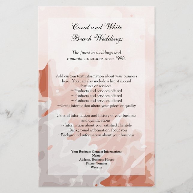 Korallenriff und Weißes Riff Flyer (Vorne)