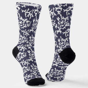 Korallenriff Unterwasser Blau und Weiß Socken