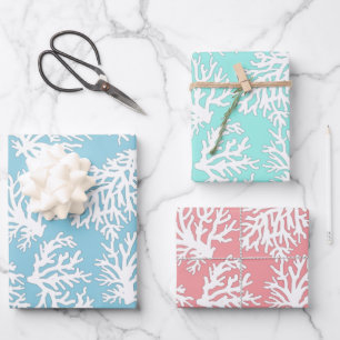 Korallenriffe Sommerstrand Geschenkpapier Set