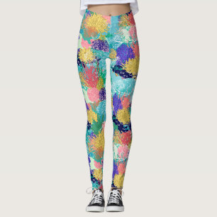 Korallenriffe und Schildkröten des niedlichen Leggings