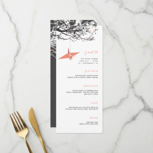 Korallenrohkranich auf asiatischen Hochzeiten in Z Menükarte