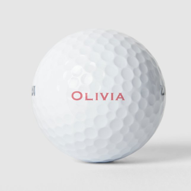 Korallenrosa Angepasster Name Golfball (Vorderseite)