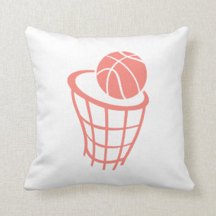 Korallenrosa Basketball Kissen