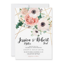 Korallenrosa Blume Elegante Hochzeitsnachnamen