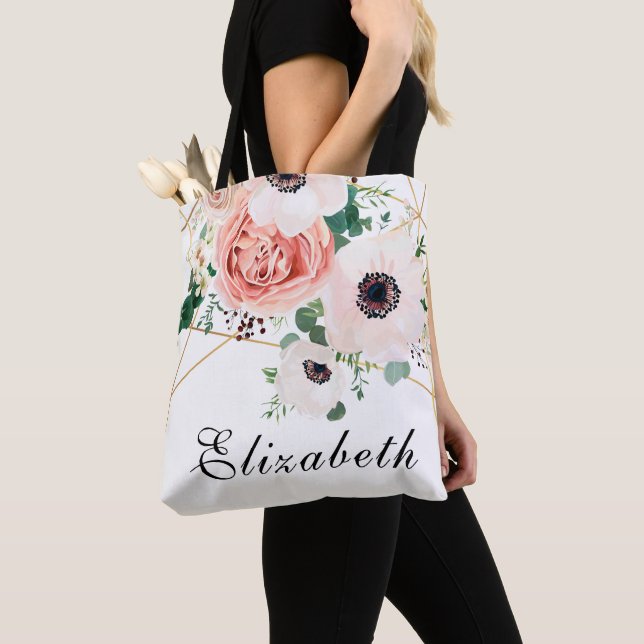 Korallenrosa Blume Tasche (Von Nahem)