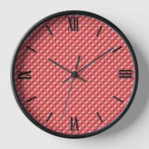Korallenrosa, Emaille-Look, gestopftes Gitter Wanduhr
