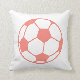 Korallenrosa Fußball Kissen