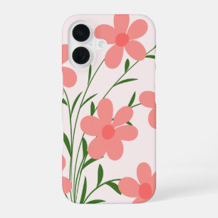 Korallenrosa Gänseblümchen Blumen Handyhülle iPhone 16 Hülle