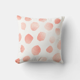 Korallenrosa gestrichene metallische Polka Dots We Kissen