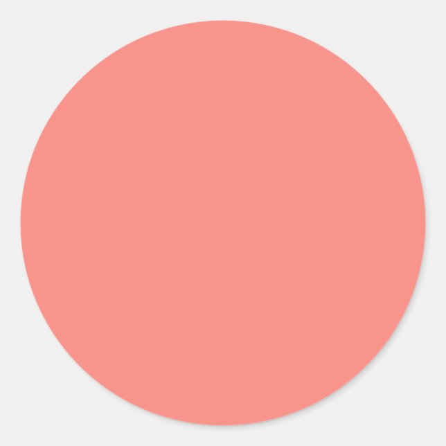 Korallenrosa Groß Runder Aufkleber (Vorderseite)