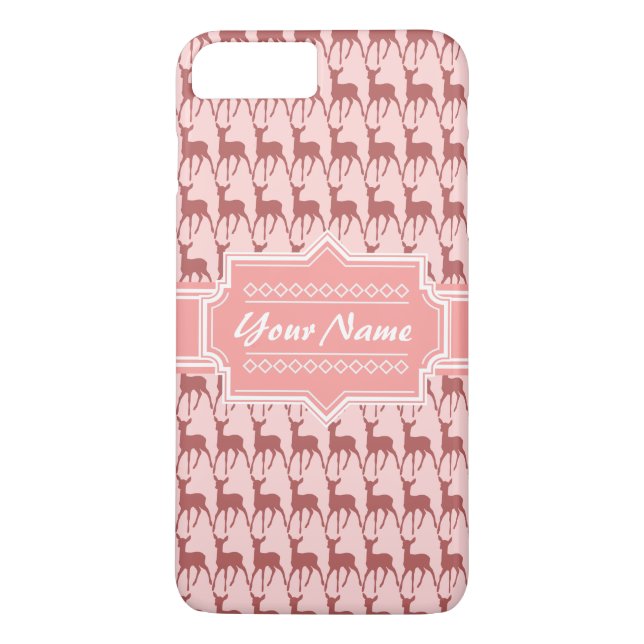 Korallenrosa Lachs Hirschmuster | Personalisiert N Case-Mate iPhone Hülle (Rückseite)