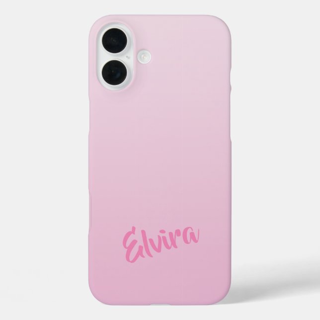 Korallenrosa mit Individuelle Name iPhone 16 Plus Hülle (Rückseite)