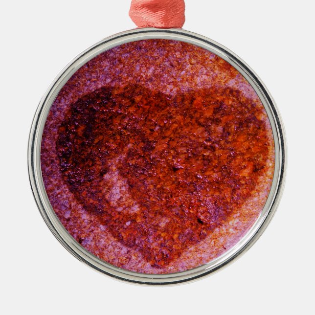 Korallenrosa Ornament Aus Metall (Vorne)