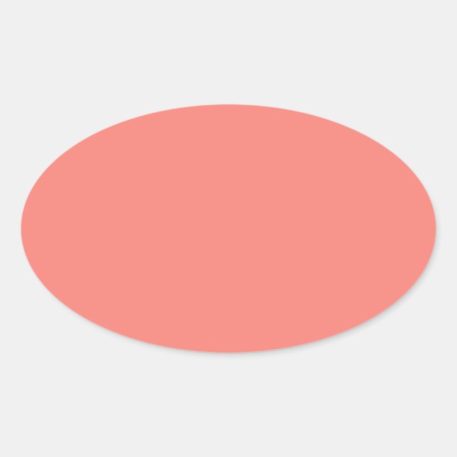 Korallenrosa Oval Aufkleber (Vorderseite)