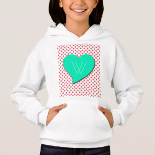 Korallenrosa Polka Dots-Monogram von Shirley Taylo Hoodie