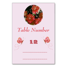 Korallenrosa Schmetterlinge Tischnummer