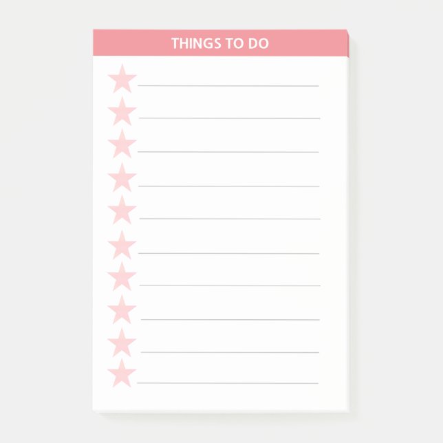 Korallenrosa Sterne Post-it Klebezettel (Vorderseite)